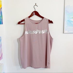 EUC Women’s Nike Foil Muscle Tee - Pink, Silver L
